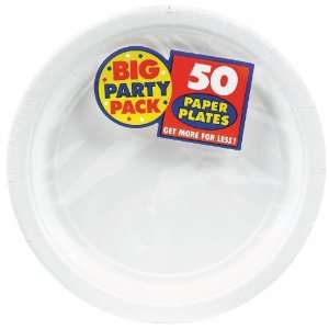   By Amscan Frosty White Big Party Pack Dinner Plates 
