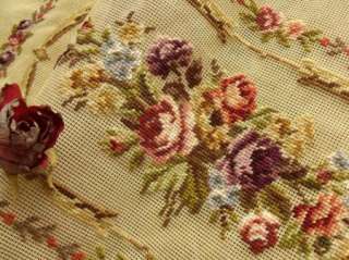   PREWORKED Needlepoint Canvas *French Victorian Style Violet* RUG Bench
