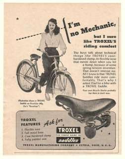 1947 Troxel Bike Saddle Seat Excelsior Bicycle Print Ad  