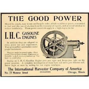 1906 Ad International Harvester Gasoline Engine Oil 