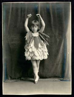 1920s 6x8 photo cute ballet dance flower costume girl vintage large 