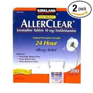  AllerClear Loratadine 10 mg/Antihistamine Tablets, (2 Pack 
