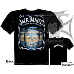  Size XL, Three Whiskey Barrels, Jack Daniels T Shirt, New 