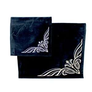  German Velvet Tallit Bag Set with Large Lotus Flower in 