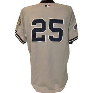  Jason Giambi #25 2008 Yankees Game Issued Road Grey Jersey 