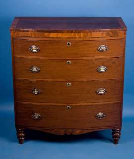 Antique Victorian Mahogany Bow Front Chest of Drawers  