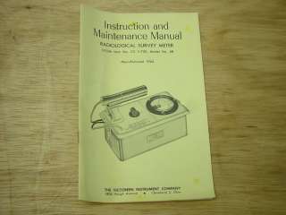 Victoreen Manual For Radiological Survey Meter CD V 700  