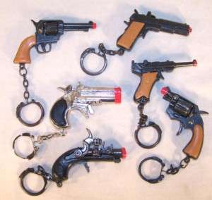 ASST CAP GUN KEY CHAINS novelty toy pistol play guns  