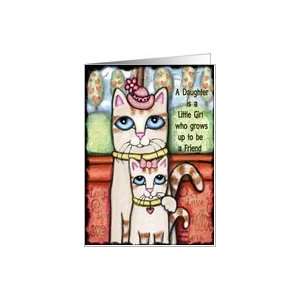  Apple Girl With Tabby Cat Card Card Health & Personal 