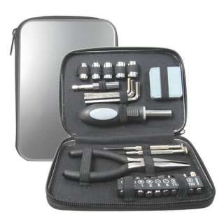 24 Piece Compact Tool Set In A Zippered Aluminum Case  