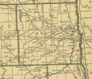 1928 Railroad map of North Dakota. Genuine.  