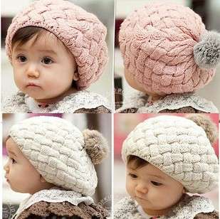   Cute Winter Knit Crochet Beanie Hat For Baby Kids Girls Gift  