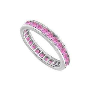    Pink Sapphire Eternity Band  14K White Gold   1.00 CT TGW Jewelry