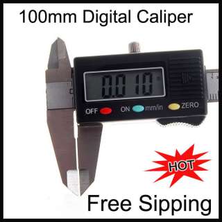 Digital Caliper 100mm Stainless Vernier Caliper Micrometer (in/mm 