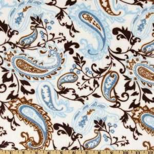   Cuddle Paisley Mocha/Blue Fabric By The Yard Arts, Crafts & Sewing