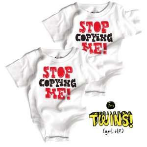  Stop Copying Me Twin Set bodysuit for Twins (0 6 months 