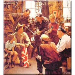 Homecoming Marine 15x16 Streched Canvas Art by Rockwell 