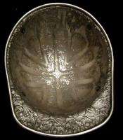 Vintage HAND TOOLED Engraved ALUMINUM Hard HAT w/Sea Dragon?  