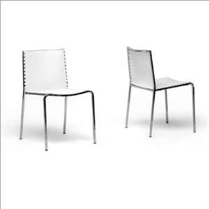  Baxton Studio Gridley White Plastic Modern Dining Chair 