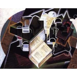 Hand Made Oil Reproduction   Juan Gris   32 x 26 inches   Book, Pipe 