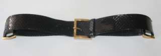Vintage Christian Dior Black Snakeskin Belt Bonwit Teller Ladies Med 