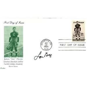 Lou Groza Autographed Jim Thorpe First Day of Issue Cache   Cleveland 
