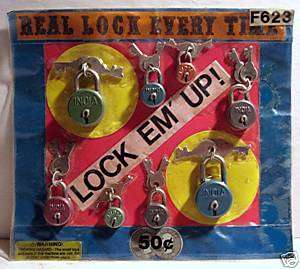 Lock and Keys Gumball Toy Charm Vend Machine Card #146  