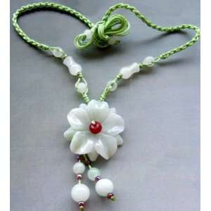  Natural Jade Jadeite Flower Pendant Necklace Everything 