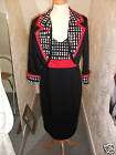 Michel Ambers Dress and Jacket Black White Red T3401 2 items in 