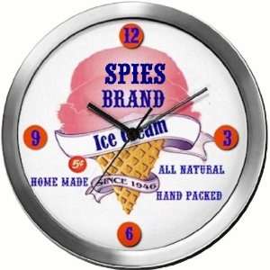  SPIES 14 Inch Ice Cream Metal Clock Quartz Movement 
