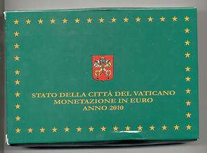 VATICAN 2010 COMPLETE EURO COINS PROOF SET, OFFICIAL BLISTER  