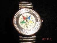   MASONIC EASTERN STAR DIAL FANCY DESIGN WATCH WITH DANCING STARS  