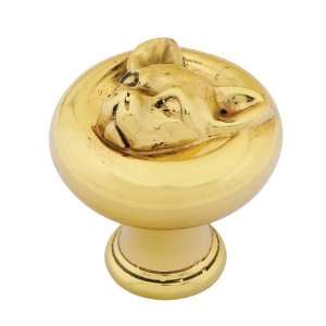   Polished Brass Dog Chihuahua 1 1/4 Solid Brass Dog Cabinet Knob 86107