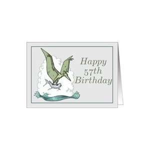  Happy 57th Birthday / Pterodactyl Card Toys & Games