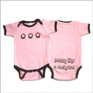  Baby Girl Potty Like a Rockstar Ringer Bodysuit (Size 