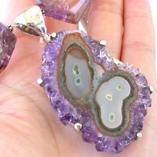 IFDesigns Natural Amethyst Druzy Pendant Necklace