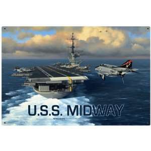  USS Midway Allied Military Vintage Metal Sign
