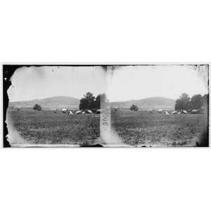 Civil War Reprint Cedar Mountain, Virginia. Panoramic view from center 