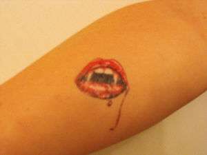 Vampire Mouth Fangs with Blood Temporary TATTOOs   Twilight 