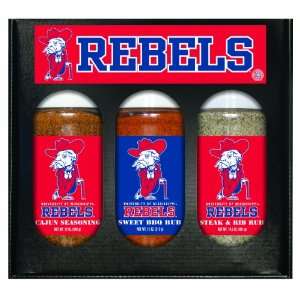   (Ole Miss) Rebels Boxed Set of 3 (Cajun Seas,Stk/Rib Rub, BBQ Rub