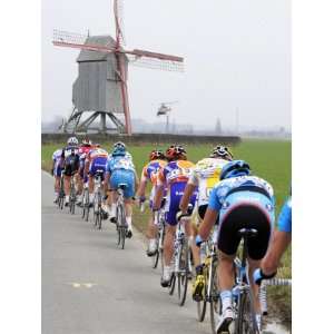 com Cyclists Ride During the Omloop Het Nieuwsblad Road Cycling Race 