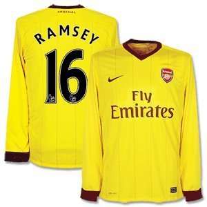  10 11 Arsenal Away L/S Jersey + Ramsey 16 Sports 