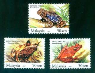 FROGS OF MALAYSIA Toad Reptile Amphibian MNH Stamps  