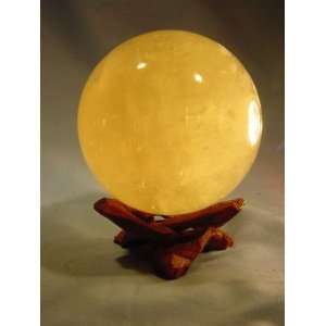   diameter golden orange calcite sphere lapidary 
