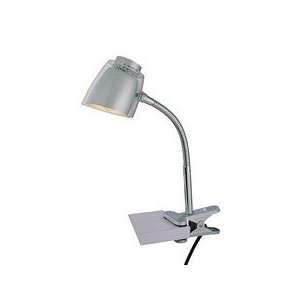   Source LS 21172SILV Kana 1 Light Silver Gooseneck Clip On Desk Lamp