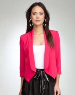  bebe Shawl Collar Bright Rose Crop Jacket Clothing