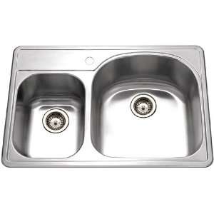   Inch 70/30 Double Bowl Drop In Stainless Steel Kitchen Sink, Left Side