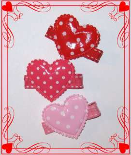 VALENTINES DAY Hearts No Slip Boutique Hair Clippie  YOU CHOOSE ONE 