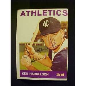 Ken Harrelson Kansas City Athletics #419 1964 Topps Autographed 