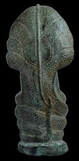   BUDDHA STATUE in SHADOW of NAGA Lopburee Art Thai Wealth Amulet  